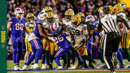 Green Bay Packers defensive back Rasul Douglas picks off Buffalo Bills  quarterback Josh Allen's throw over the middle for a key interception for  the Packers' defense