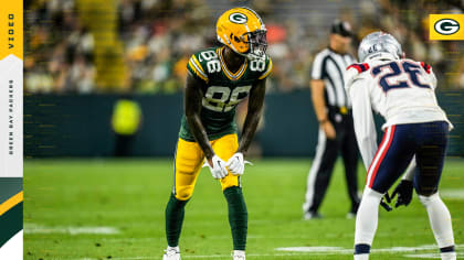 Green Bay Packers offensive tackle Caleb Jones (72) lines up for the play  during a preseason