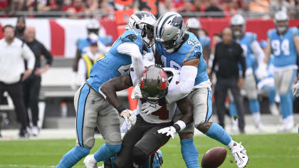 Sam Franklin Jr. #42 of the Carolina Panthers stands on the field News  Photo - Getty Images