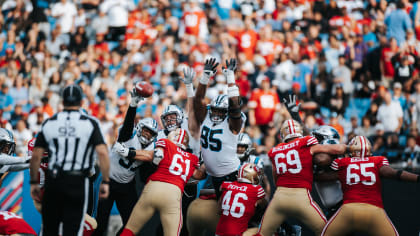 Yetur Gross-Matos Carolina Panthers Game-Used #97 Black Jersey vs.  Washington Football Team on November 21 2021