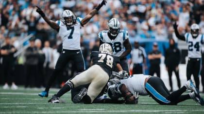 Carolina Panthers defensive tackle Marquan McCall (78) warms up