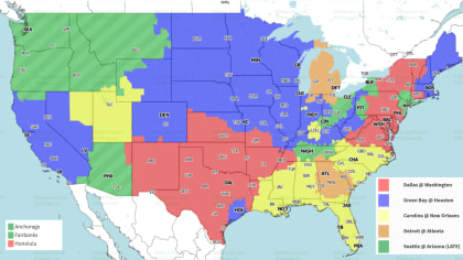 NFL Week 2 TV coverage maps