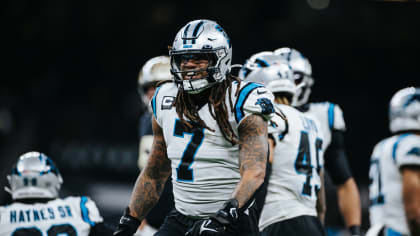 Carolina Panthers linebacker Shaq Thompson (7) on defense during