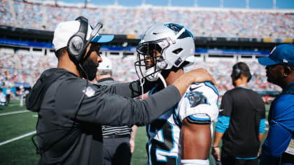 Carolina Panthers cornerback Tae Hayes (32) runs during an NFL