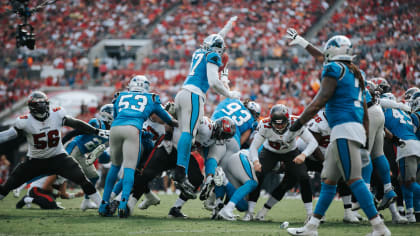 Carolina Panthers defensive end Yetur Gross-Matos (97) on defense during an  NFL preseason football game against the Buffalo Bills, Saturday, Aug. 26,  2022, in Charlotte, N.C. (AP Photo/Brian Westerholt Stock Photo - Alamy