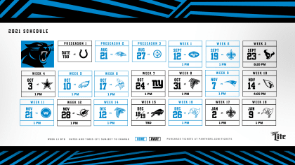 Panthers release full 2021 schedule