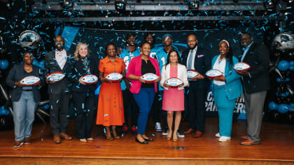 Carolina Panthers greeted students at Irwin Academic Center during