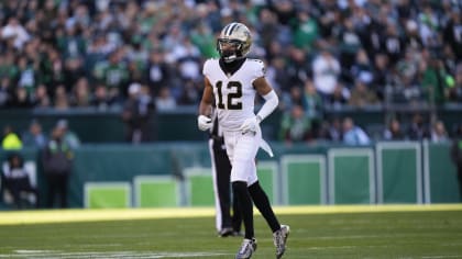 Philadelphia, United States. 01st Jan, 2023. New Orleans Saints cornerback  Marshon Lattimore (23) celebrates his touchdown after making an  interception against the Philadelphia Eagles during the second half in week  17 of