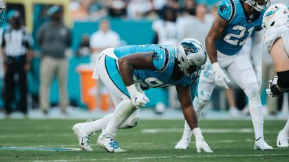 Carolina Panthers defensive tackle Derrick Brown runs a drill during  News Photo - Getty Images