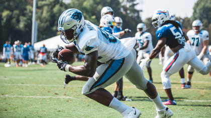 Carolina Panthers' Gerald McCoy (93) runs a drill during practice at the  NFL football team's training camp in Spartanburg, S.C., Monday, July 29,  2019. (AP Photo/Chuck Burton Stock Photo - Alamy