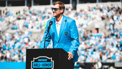 Men's New Era Jordan Gross White Carolina Panthers Hall of Honor