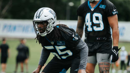 Carolina Panthers linebacker Cory Littleton (55) plays against the San  Francisco 49ers during an NFL football game on Sunday, Oct. 9, 2022, in  Charlotte, N.C. (AP Photo/Jacob Kupferman Stock Photo - Alamy