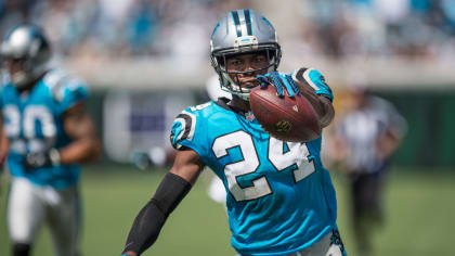 Carolina Panthers' Jonathan Mingo lines up during the first half of an NFL  preseason football game against the New York Giants, Friday, Aug. 18, 2023,  in East Rutherford, N.J. (AP Photo/John Munson