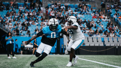 Carolina Panthers offensive tackle Ikem Ekwonu arrives at the NFL football  team's training camp on Wednesday, July 26, 2023, in Spartanburg, S.C. (AP  Photo/Chris Carlson Stock Photo - Alamy