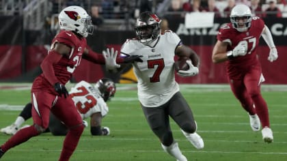 Tampa Bay Buccaneers safety Mike Edwards (32) runs to the ball as he  defends during an NFL football game against the Los Angeles Rams, Sunday,  Nov. 6, 2022 in Tampa, Fla. The