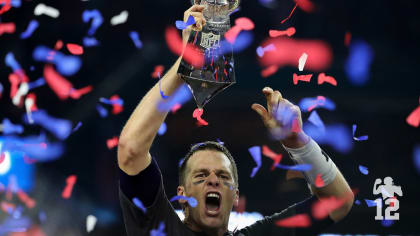 Tom Brady celebrates the Patriots Super Bowl 51 win.