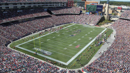 New England Patriots' home fields before Gillette Stadium, mapped