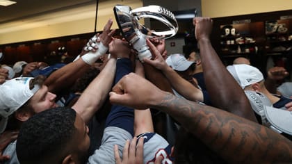 Locker Room Celebration Following Victory Over Jaguars