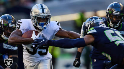 Las Vegas Raiders running back Zamir White (35) leaves the field