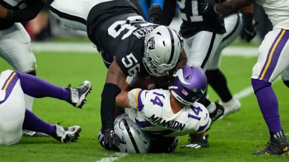 Las Vegas Raiders defensive end Malcolm Koonce (51) plays against the New  England Patriots during an NFL preseason football game, Friday, Aug. 26,  2022, in Las Vegas. (AP Photo/John Locher Stock Photo - Alamy