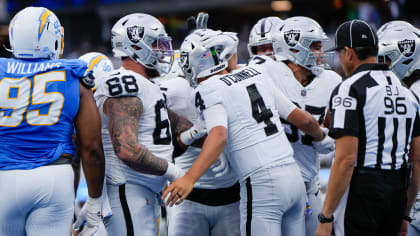 Rookie Raiders QB Aidan O'Connell faces steep learning curve in debut loss  vs. Chargers - The Athletic