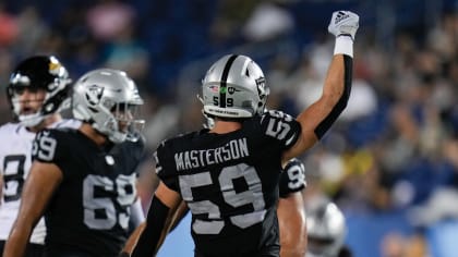 Las Vegas Raiders linebacker Luke Masterson (59) against the Indianapolis  Colts during the first half of an NFL football game, Sunday, Nov 13, 2022,  in Las Vegas. (AP Photo/Rick Scuteri Stock Photo - Alamy