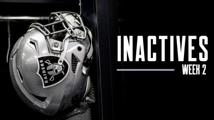 Las Vegas Raiders Week 2 Inactives vs. Pittsburgh Steelers