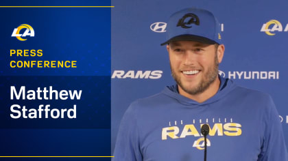 Los Angeles Rams quarterback Matthew Stafford connects with wide