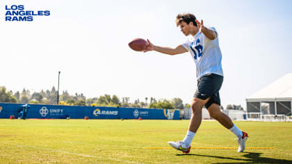 Los Angeles Rams linebacker Brayden Thomas (98) lines up for the