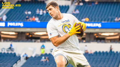 Los Angeles Rams running back Jake Funk (34) runs with the ball during an  NFL football game against the Houston Texans Friday, Aug. 19, 2022, in  Inglewood, Calif. (AP Photo/Kyusung Gong Stock