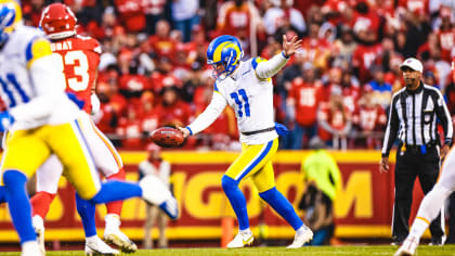 INGLEWOOD, CA - SEPTEMBER 18: Los Angeles Rams Punter Riley Dixon (11)  warms up during an NFL