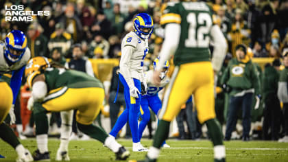 Los Angeles Rams cornerback Robert Rochell catches Green Bay Packers wide  receiver Randall Cobb's muffed punt in mid-air for takeaway