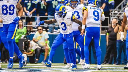 Los Angeles Rams running back Cam Akers fights through contact for a  12-yard gain