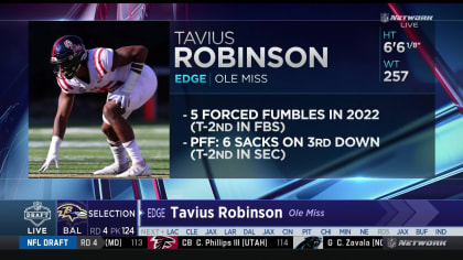 Ravens select Ole Miss EDGE/DE Tavius Robinson with No. 124 overall pick in  2023 NFL draft