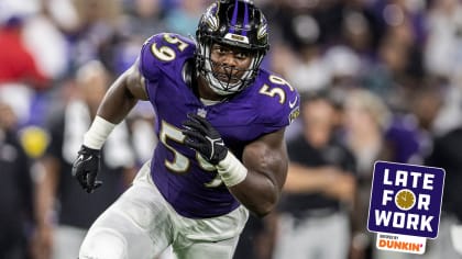 Baltimore Ravens safety Geno Stone leaps to snag Pittsburgh Steelers  quarterback Ben Roethlisberger's deep ball for INT