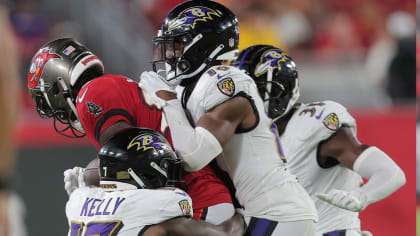 Baltimore Ravens wide receiver Dontay Demus Jr. runs a route during the  first half of a preseason NFL football game, Saturday, Aug. 12, 2023, in  Baltimore. (AP Photo/Julio Cortez Stock Photo - Alamy