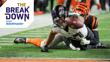 Baltimore Ravens offensive tackle Morgan Moses (78) lines up for the play  during an NFL wild-card football game against the Cincinnati Bengals on  Sunday, Jan. 15, 2023, in Cincinnati. (AP Photo/Emilee Chinn