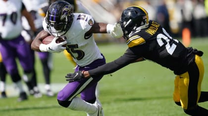 Buffalo Bills cornerback Levi Wallace (39) sacks Baltimore Ravens' Lamar  Jackson (8) during the …