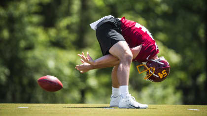 Washington Commanders long snapper Camaron Cheeseman (54) reacts during the  second half of an NFL football game against the Chicago Bears, Thursday,  Oct. 13, 2022, in Chicago. (AP Photo/Kamil Krzaczynski Stock Photo - Alamy