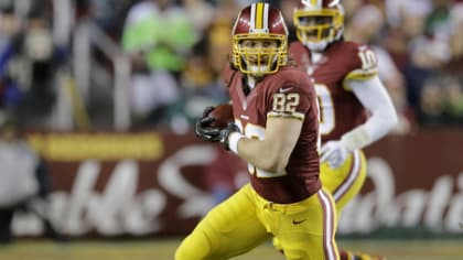 Washington Redskins' Logan Paulsen (82) is tackled by Philadelphia