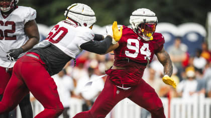 Commanders training camp: D-line dominates day one in pads, offense up and  down - The Athletic