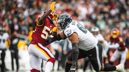 Washington Commanders linebacker Jamin Davis (52) drops to defend