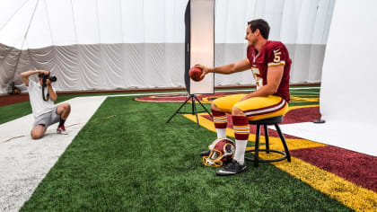 Washington Commanders punter Tress Way (5) punts the ball during an NFL  football practice at FedEx Field, Saturday, Aug. 6, 2022, in Landover, Md.  (AP Photo/Alex Brandon Stock Photo - Alamy