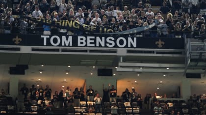 New Orleans Saints - New Tom Benson statue at the Mercedes-Benz Superdome!  Watch Mr. Benson talks about the statue: