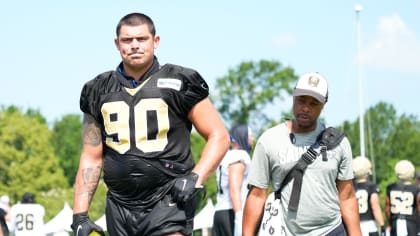 New Orleans Saints defensive tackle Bryan Bresee (90) rushes