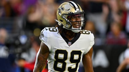 Rashid Shaheed of the New Orleans Saints runs with the ball after