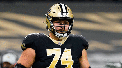 New Orleans Saints offensive tackle James Hurst (74) in action during an  NFL football game against the Seattle Seahawks, Sunday, Oct. 9, 2022, in  New Orleans. (AP Photo/Tyler Kaufman Stock Photo - Alamy