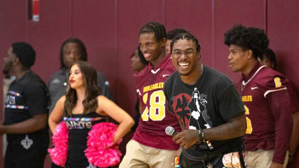 Former Saints player Michael Lewis Speaks Opelousas Catholic Students