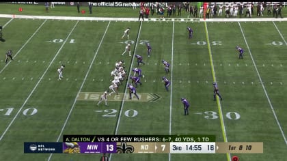 Taysom Hill takes QB power rush in for touchdown - Saints Vikings Highlights  - 2022 Week 4