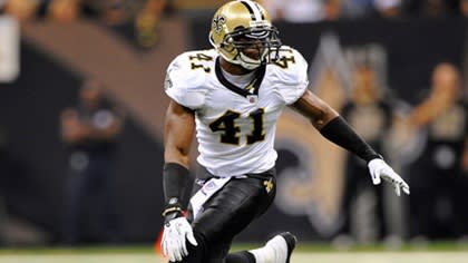 New Orleans Saints' Darren Sharper (42) and Roman Harper (41